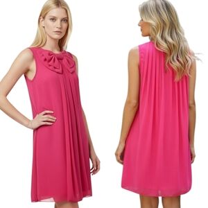 TED BAKER "Pelayo" Pink Bow Front Draped Mini Shift Dress - Size 4